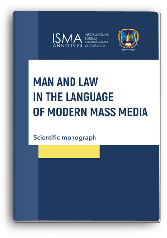 Cover for MAN AND LAW IN THE LANGUAGE  OF MODERN MASS MEDIA. Volume 2