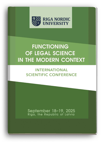 Cover for FUNCTIONING OF LEGALSCIENCE  IN THE MODERN CONTEXT