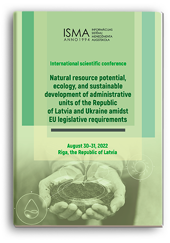 Cover for NATURAL RESOURCE POTENTIAL, ECOLOGY, AND SUSTAINABLE DEVELOPMENT OF ADMINISTRATIVE UNITS OF THE REPUBLIC OF LATVIA AND UKRAINE AMIDST EU LEGISLATIVE REQUIREMENTS